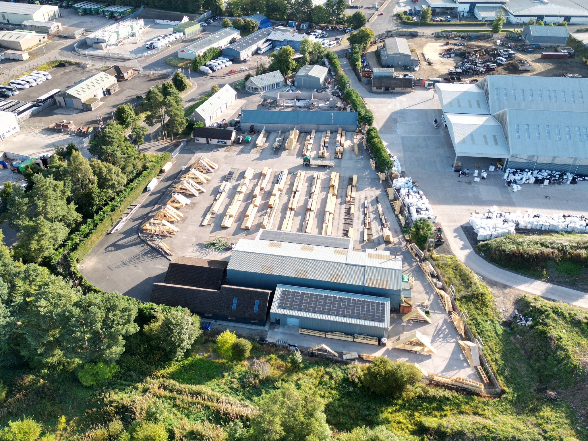 Drone Shot of Forfar Roof Truss